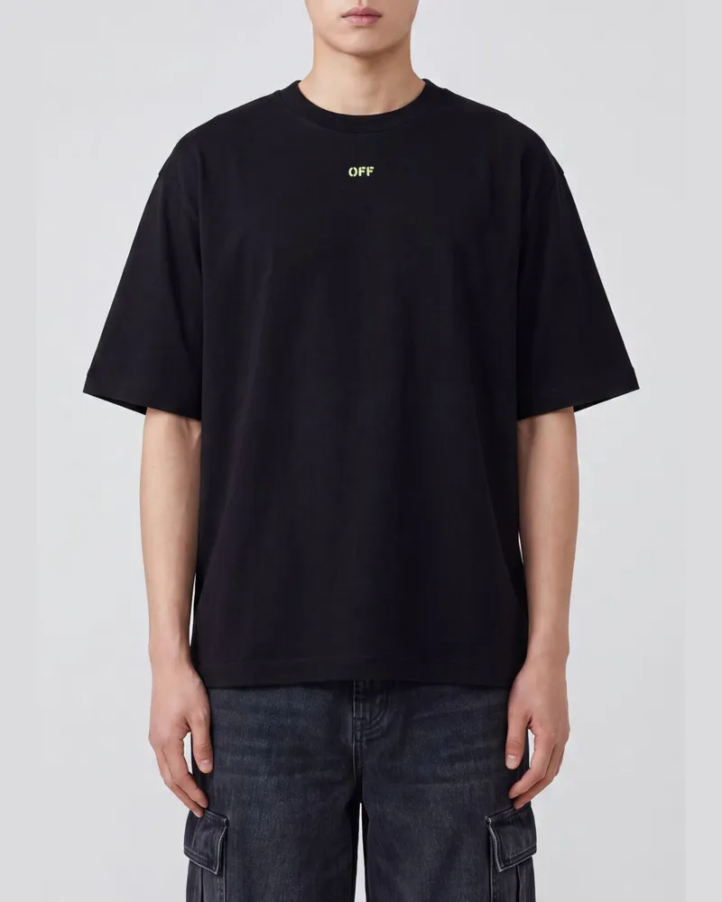 OFF-WHITE Baumwoll-T-Shirt mit Mini-Logo Schwarz