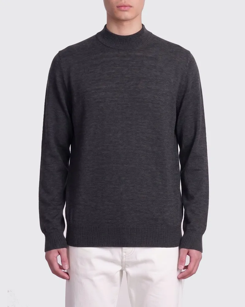 Brunello Cucinelli Rollkragenpullover aus Seide und Baumwolle Charcoal