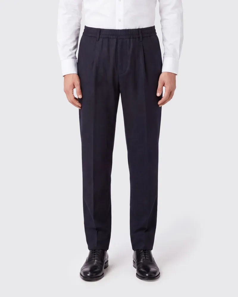 Eleventy Straight-Fit-Hose von aus Wolle und Kaschmir mit elastischem Bund Blau