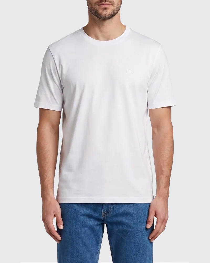 HUGO BOSS Basic T-Shirt aus Baumwolle Weiß