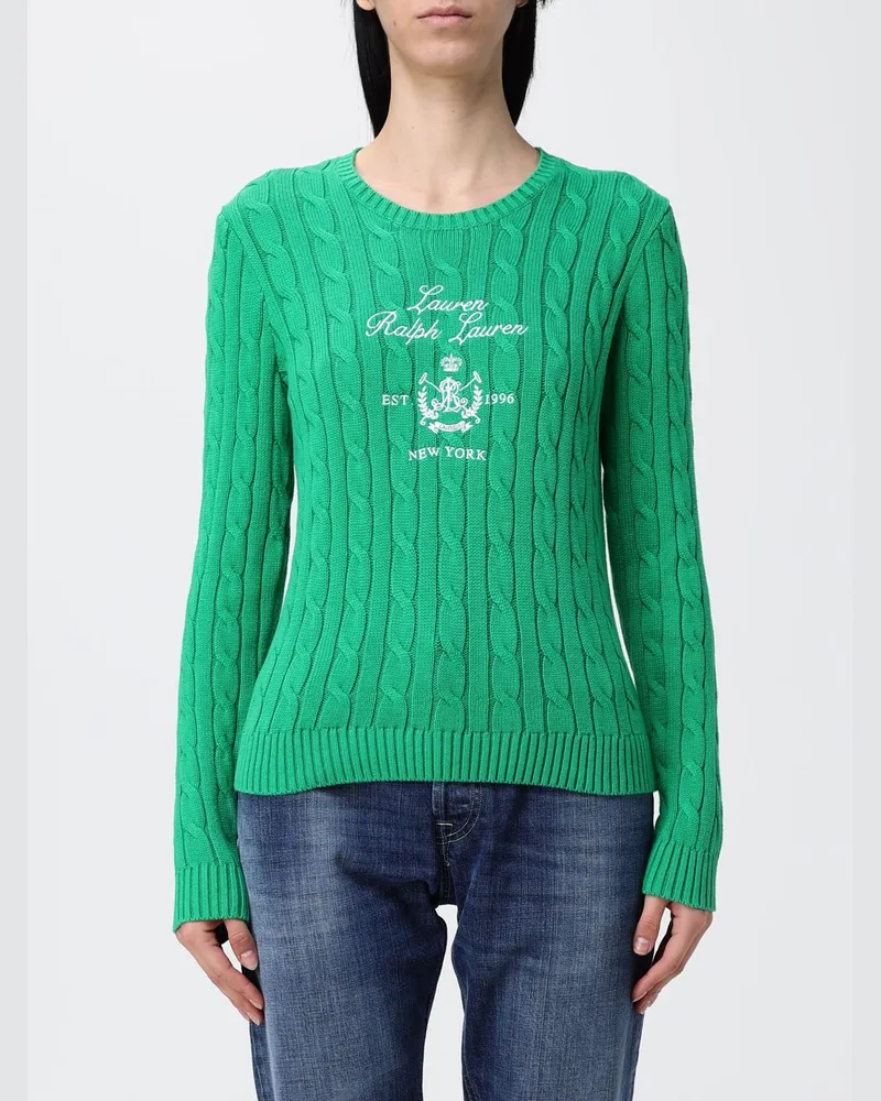 Ralph Lauren Rundhals-Pullover mit Logo Grün
