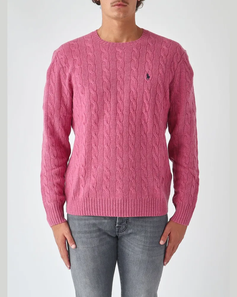 Ralph Lauren Pullover mit Rundhalsausschnitt aus Wolle und Kaschmir mit gesticktem Pony-Logo Pink
