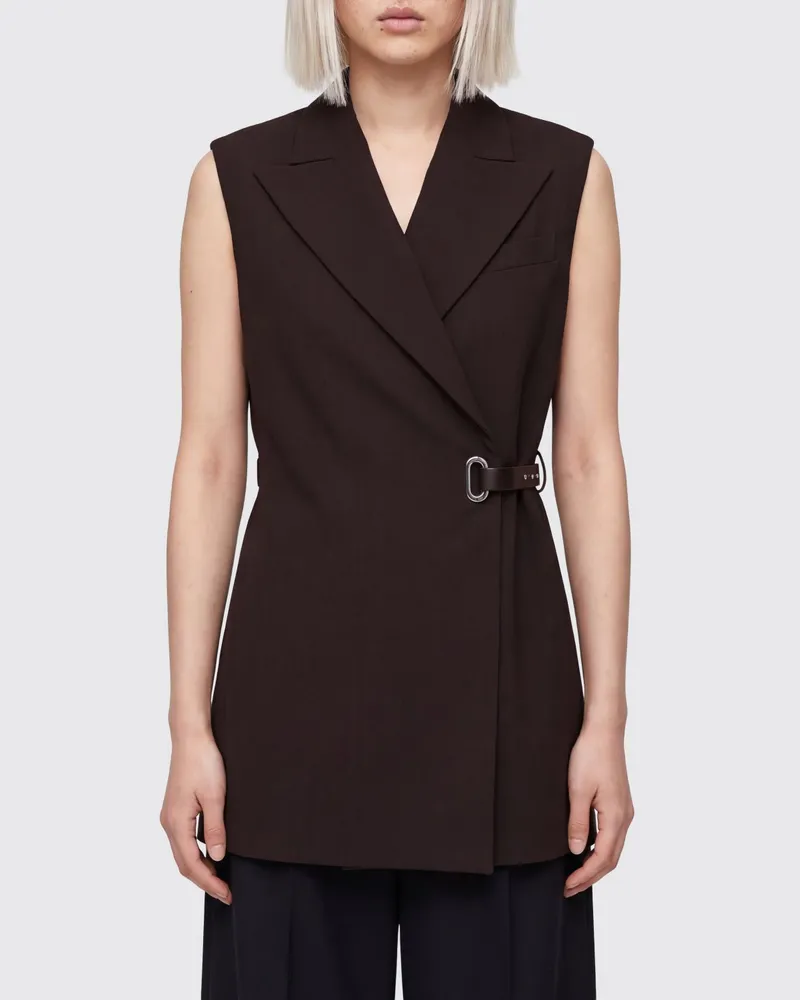 SPORTMAX Taillierte Weste von aus Viskose mit seitlichem Verschluss und verstellbaren Bändern Braun