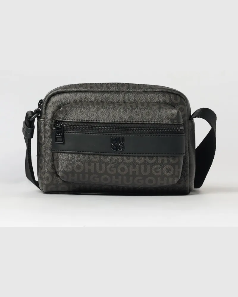 HUGO BOSS Schultertasche aus Polyester mit Logoprint Schwarz
