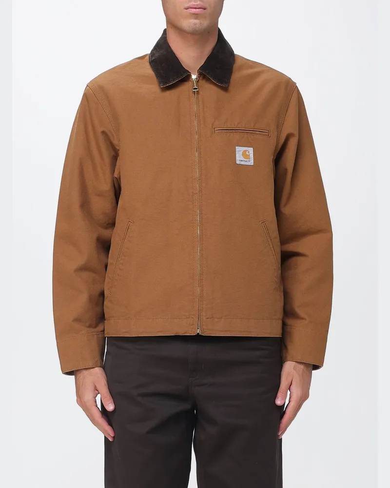 Carhartt WIP Detroit Jacke aus Bio-Baumwoll-Canvas mit Samtkragen Braun
