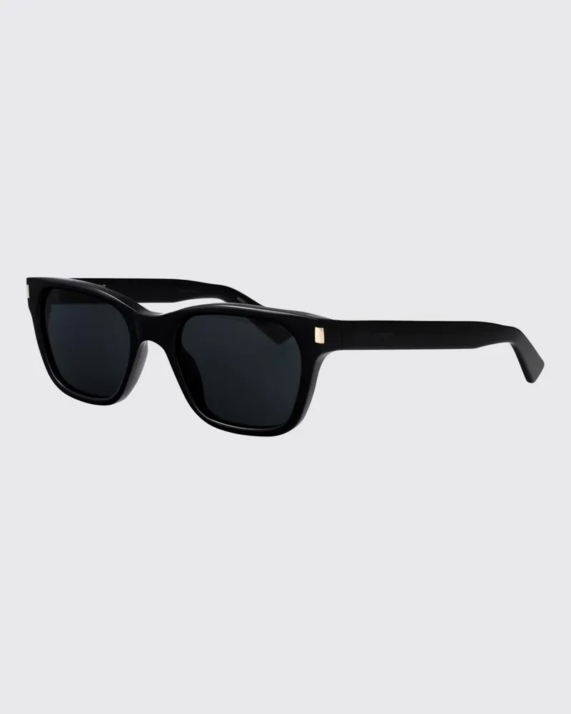 Saint Laurent Quadratische Cat-Eye-Sonnenbrille aus recyceltem Acetat Schwarz