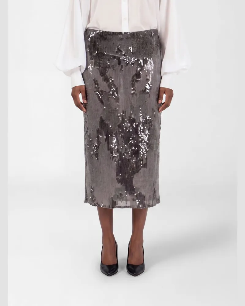 Patrizia Pepe Paillettenrock Silber