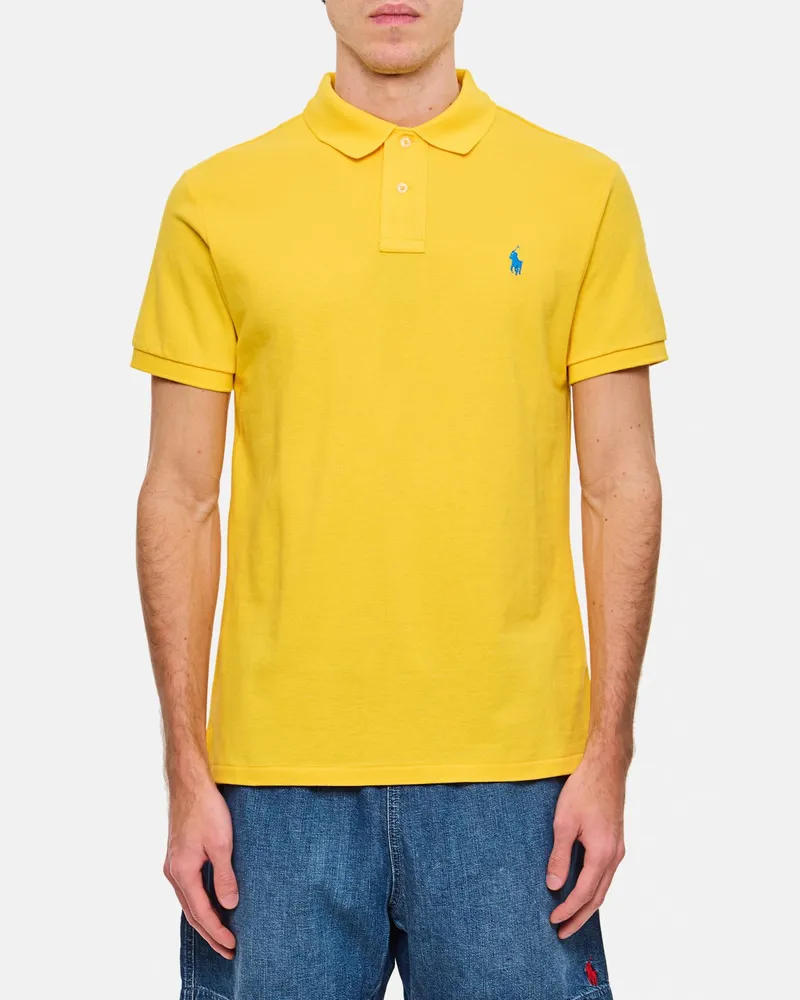Ralph Lauren Basic Baumwoll-Polohemd mit Logo Puder
