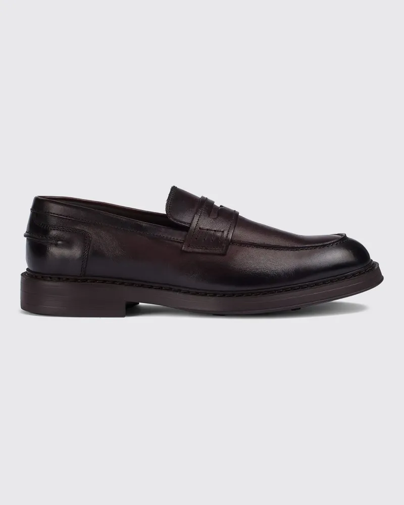 Doucal´s Penny Loafer aus glattem Kalbsleder mit Gummisohle Crimson
