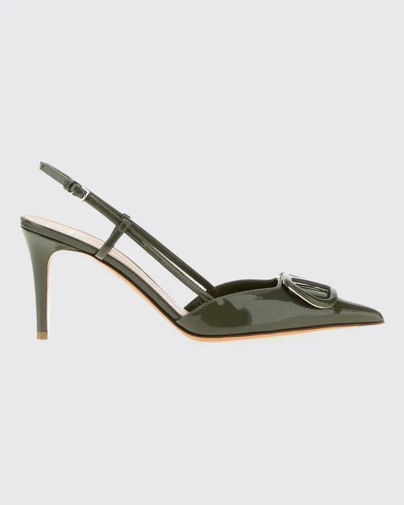 Valentino Garavani VLogo Signature Slingback-Pumps aus Lackleder mit Stiletto-Absatz Olive