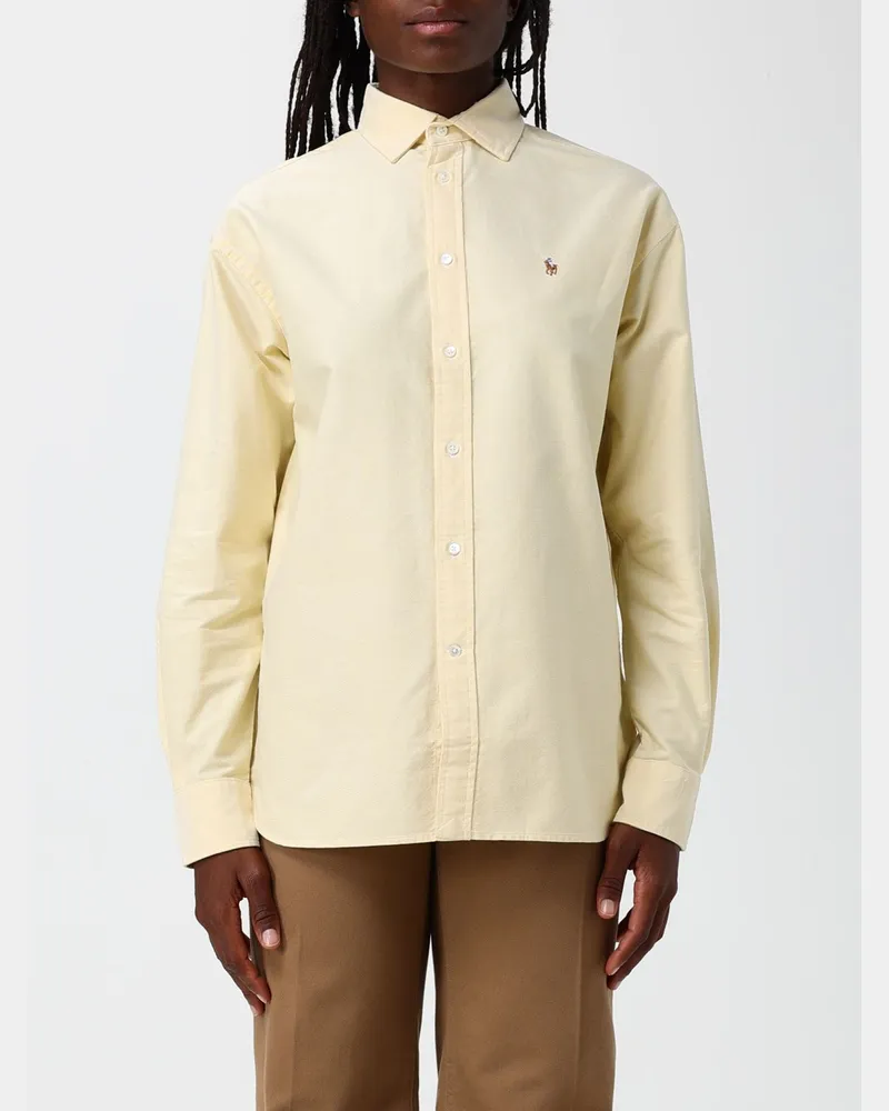 Ralph Lauren Slim-Fit-Baumwollhemd von mit Haifischkragen und Pony-Logo Gelb