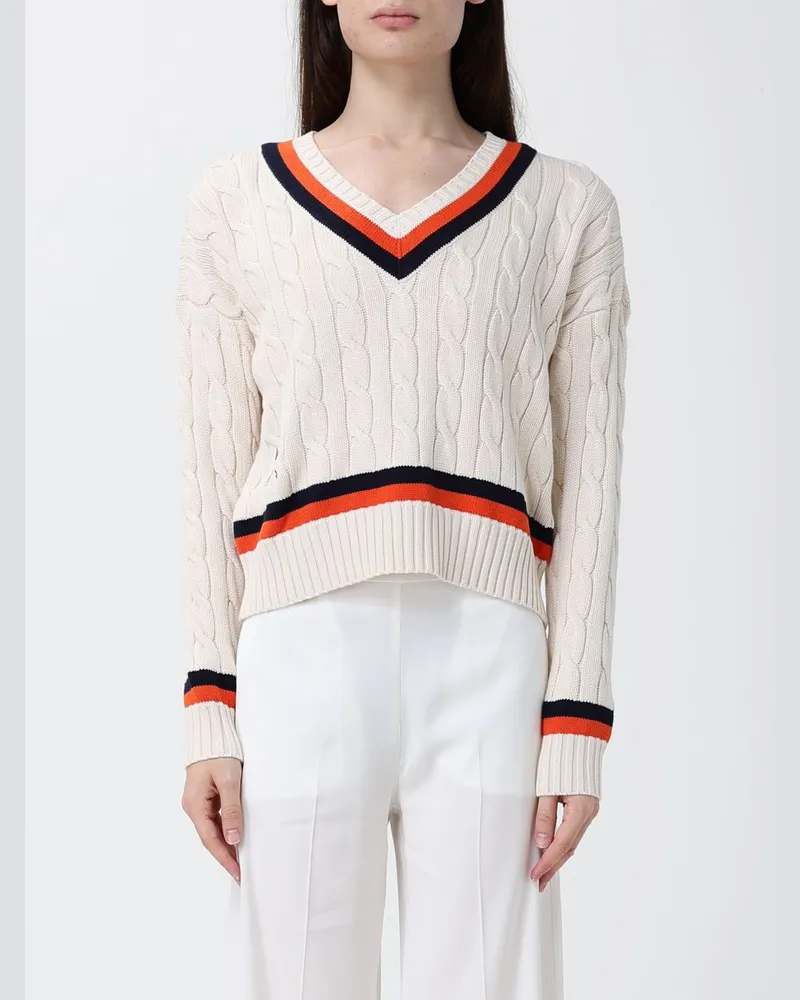 Ralph Lauren Baumwoll-V-Ausschnitt-Pullover Beige