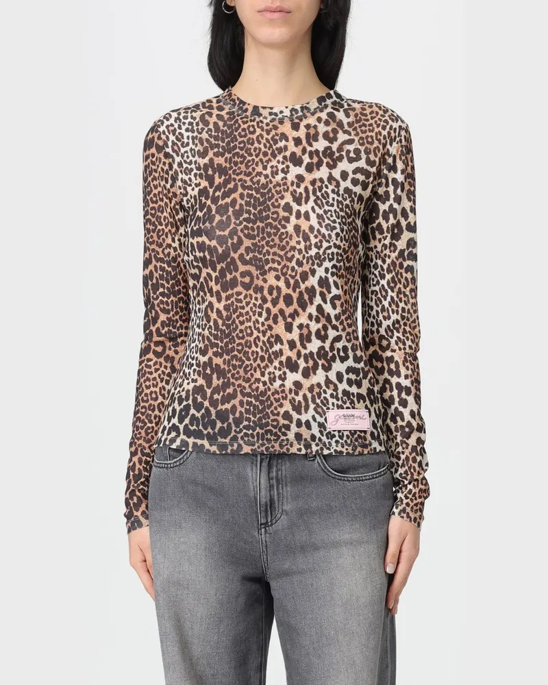 Ganni T-shirt damen Braun