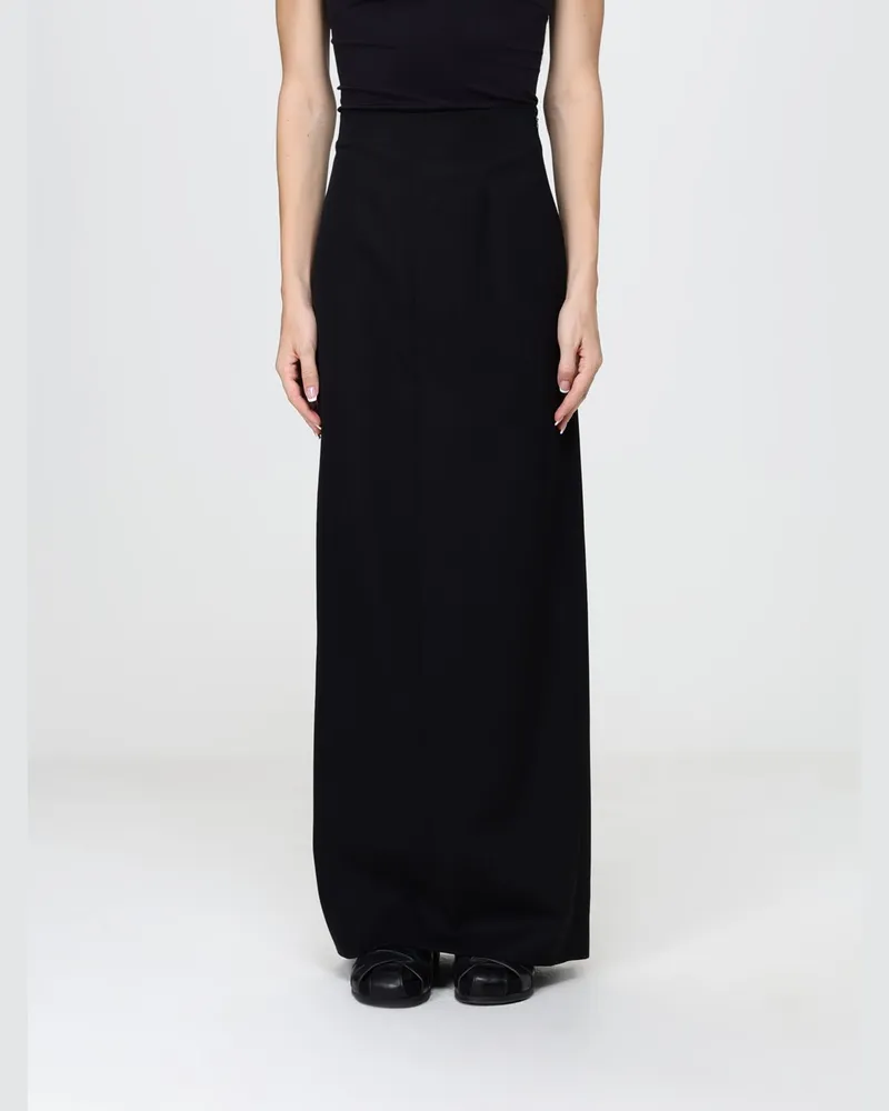 Maison Margiela High-Waist Wollhose mit weitem Bein und Four Stitches Schwarz