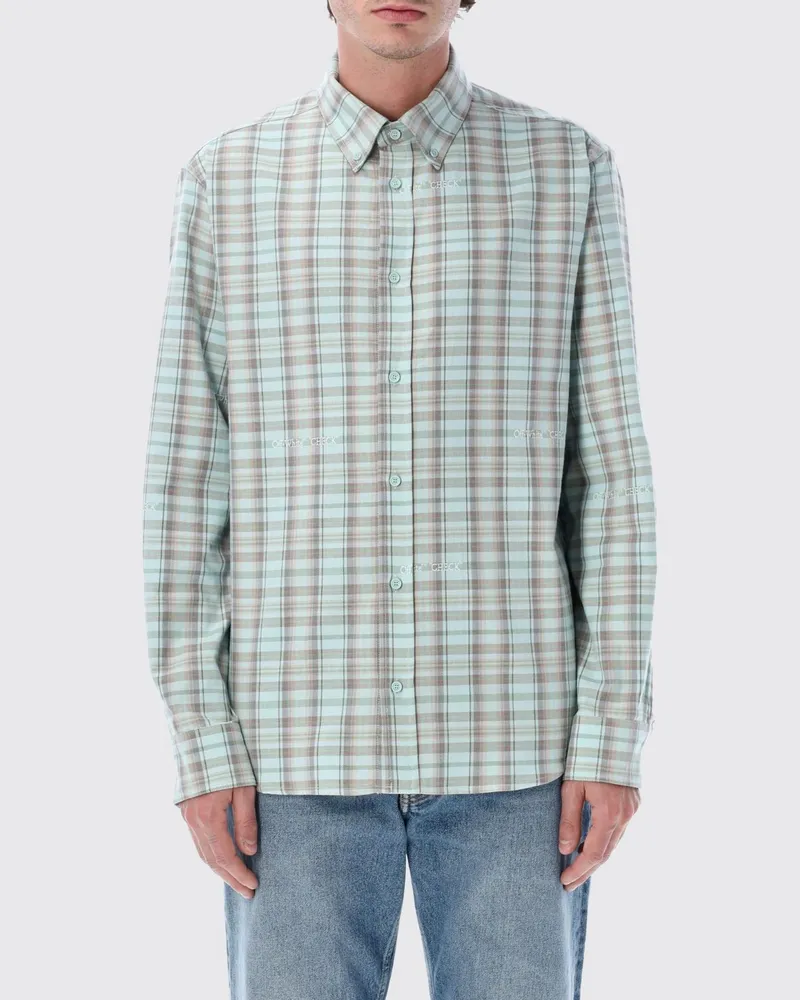 OFF-WHITE Hemd aus Tartan-Baumwolle Grün