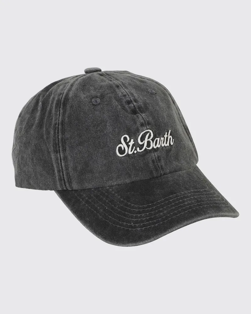 MC2 Saint Barth Baseballkappe aus Baumwolldenim mit gesticktem Logo Schwarz