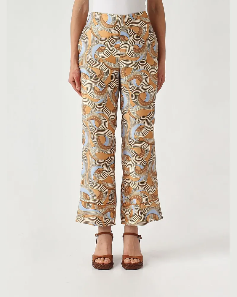 Maliparmi Bedruckte Seidenhose Bunt