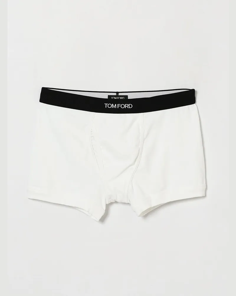 Tom Ford Boxer-Briefs aus Stretch-Baumwolle mit Logo-Bund Weiß