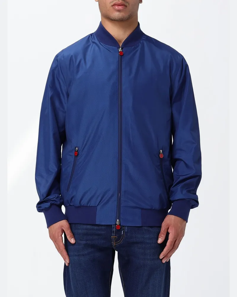 Kiton Bomberjacke aus technischem Stretch-Gewebe mit Reißverschluss Blau