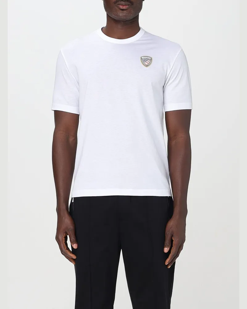 Blauer T-shirt herren Weiß