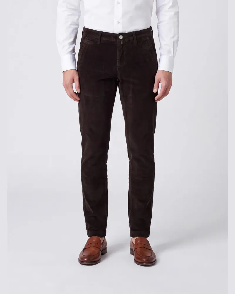 Jacob Cohën Slim-Fit-Cordhose mit mittelhohem Bund Braun