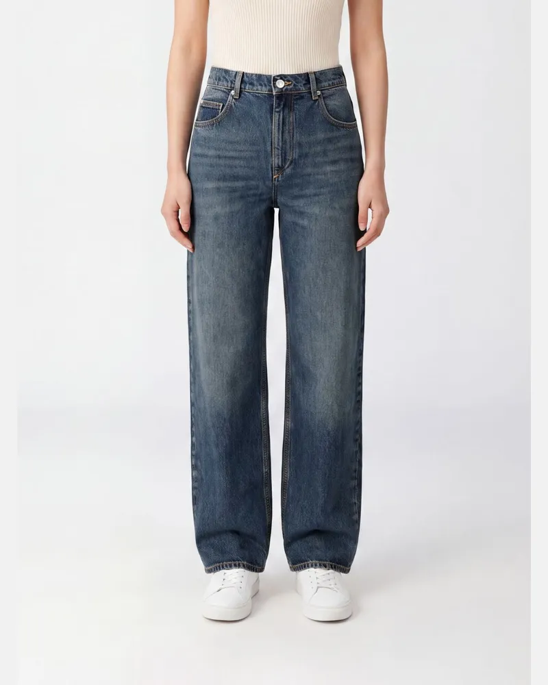 Isabel Marant High-Waist Straight-Leg Jeans Dromie aus Stretch-Denim Blau