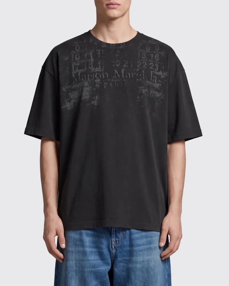 Maison Margiela Relaxed-Fit T-Shirt aus Baumwolle mit numerischem Logo von Schwarz