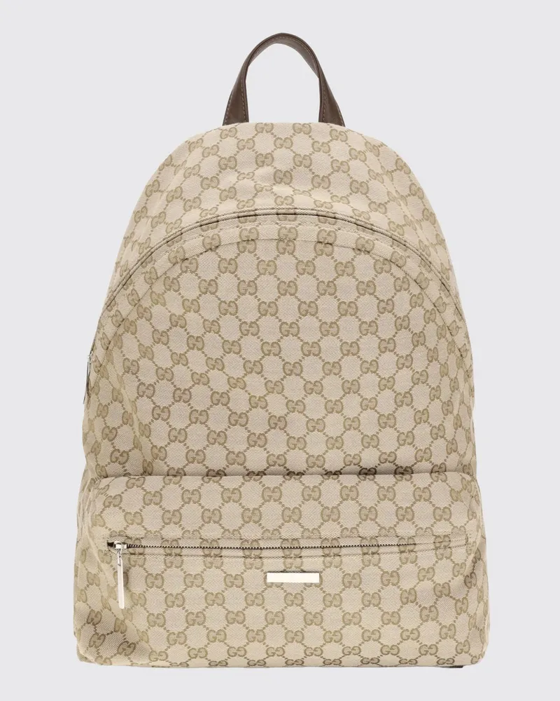 Gucci Rucksack aus GG-Monogramm-Jacquard-Stoff mit gepolsterten Trägern Sand