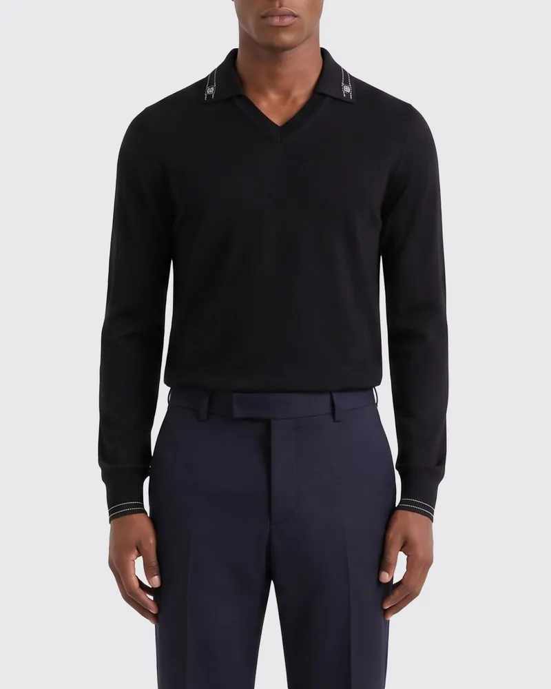 Dolce & Gabbana DOLCE  GABBANA DG Seiden-Polohemd Dolce & Gabbana Schwarz