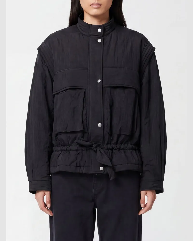 Étoile Isabel Marant Blandina Bomberjacke aus Baumwollmischung mit Stehkragen Schwarz