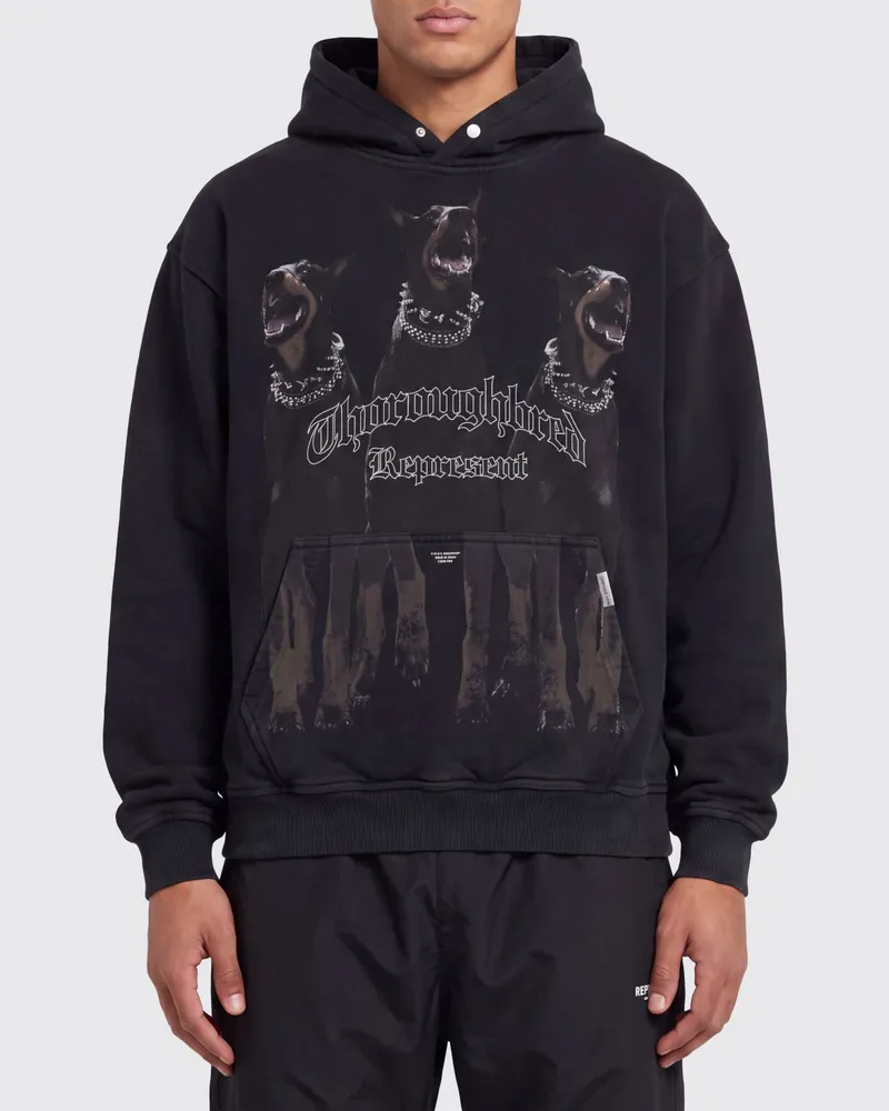 REPRESENT Relaxed-Fit Hoodie aus Baumwolle mit Grafikprint Schwarz