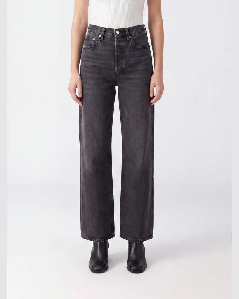AGOLDE Wide-Leg Jeans mit hoher Taille aus recyceltem Baumwoll-Denim Schwarz