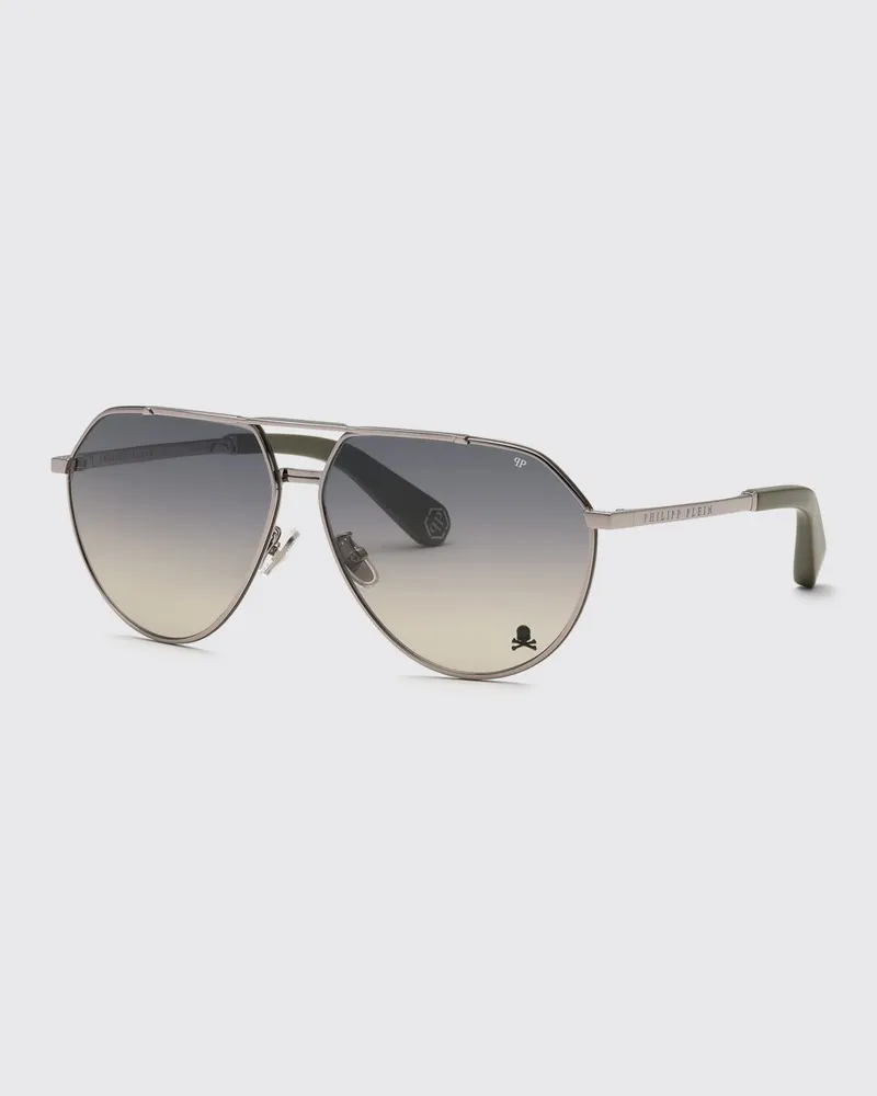 Philipp Plein Sonnenbrille aus Metall Grau