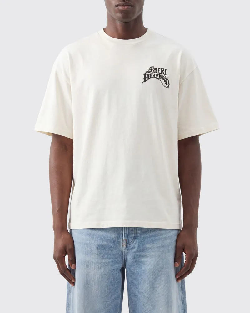 Amiri Relaxed Fit Baumwoll-T-Shirt mit Kontrastlogo Weiß