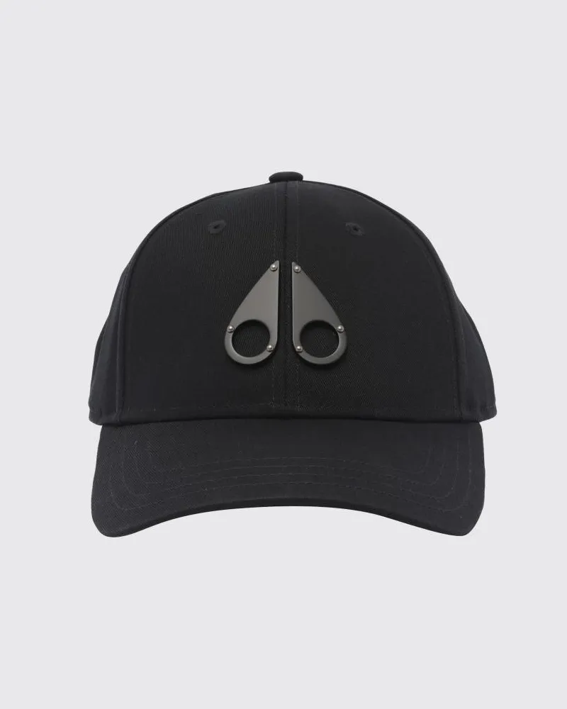 Moose Knuckles Baseballcap von aus Baumwolltwill mit Logo und Riemen Schwarz