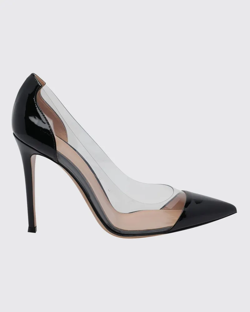 Gianvito Rossi Pumps aus Lackleder und PVC mit Stiletto-Absatz und mandelförmiger Spitze Schwarz