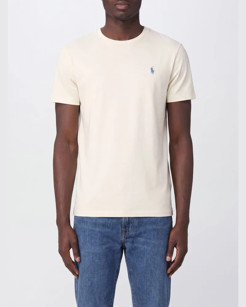 Ralph Lauren Slim Fit Baumwoll-T-Shirt mit gesticktem Logo und Rundhalsausschnitt Weiß