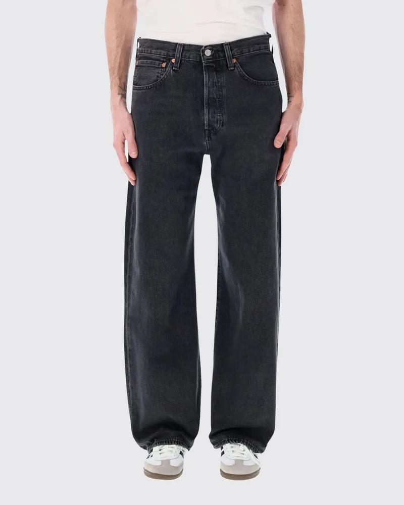 Levi's Straight-Fit Jeans aus Baumwoll-Denim in Used-Optik Schwarz