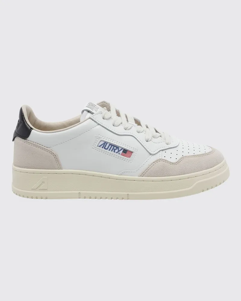 AUTRY Medalist Low Sneakers aus Leder, Wildleder und Nylon im Bicolor-Design Weiss