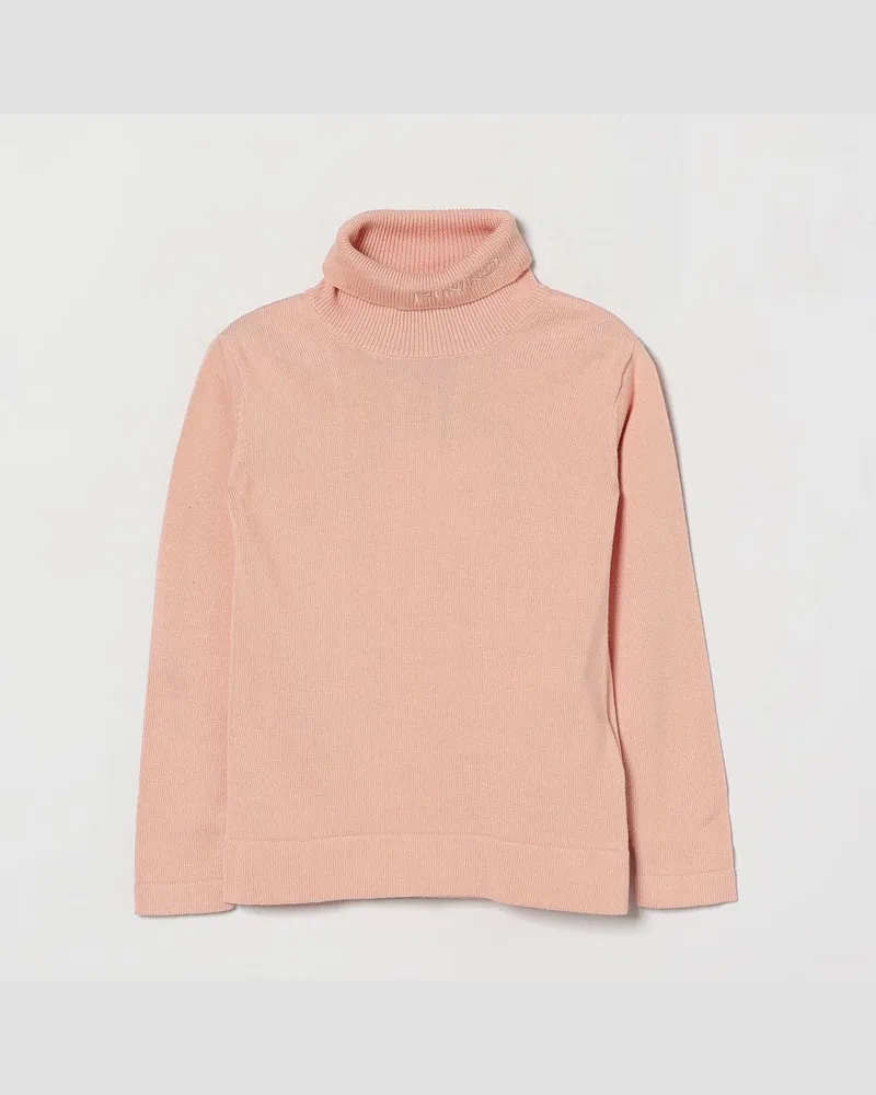 Pinko Slim-Fit-Rollkragenpullover für Mädchen aus gerippter Viskosemischung Pink