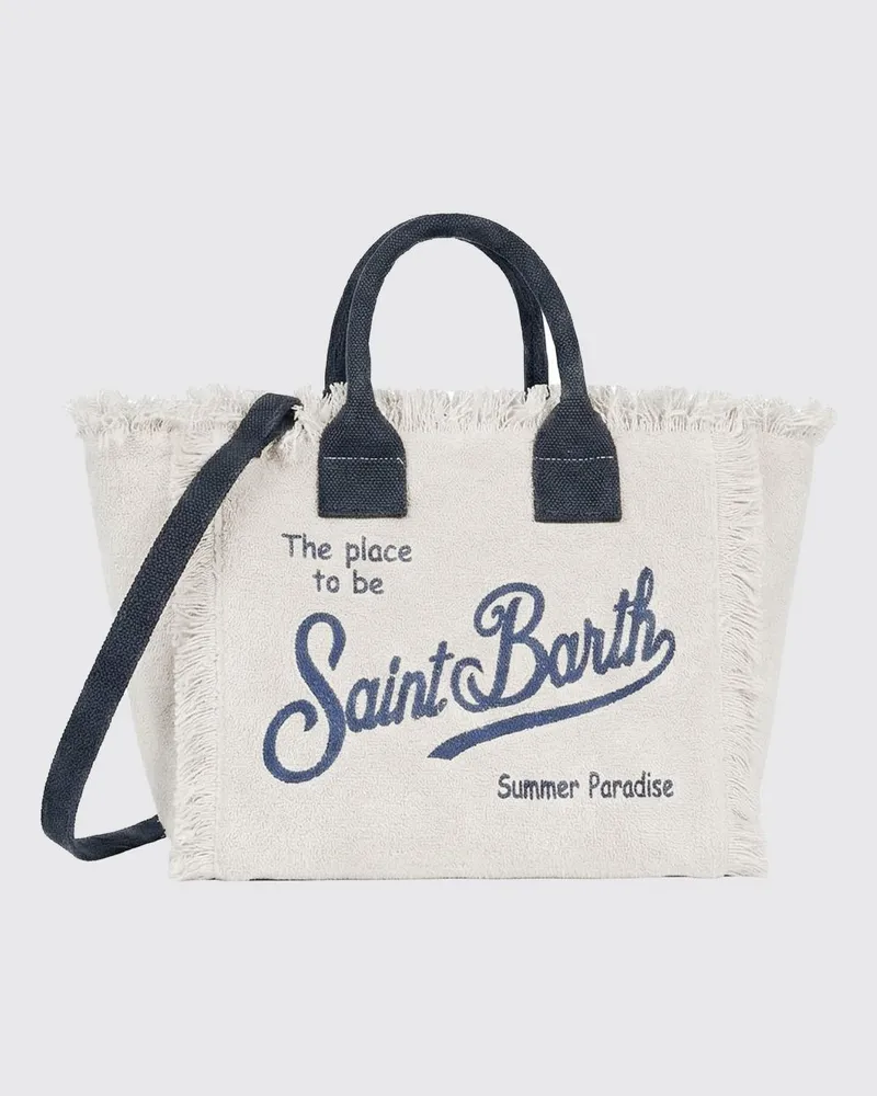MC2 Saint Barth Colette Tasche aus Baumwollfrottee mit gesticktem Logo von Cream