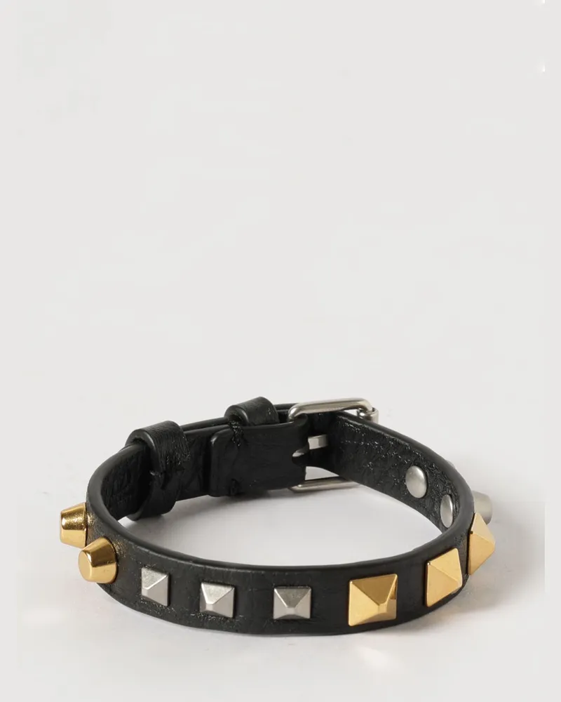 Valentino Garavani Rockstud Armband von aus Kalbsleder mit Nieten Schwarz