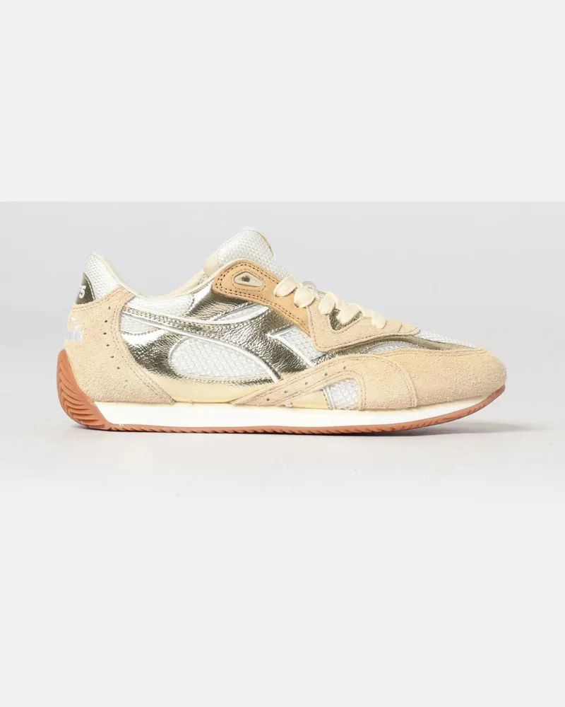 Diadora Equipe Revenge Sneakers aus Wildleder und Mesh Gold