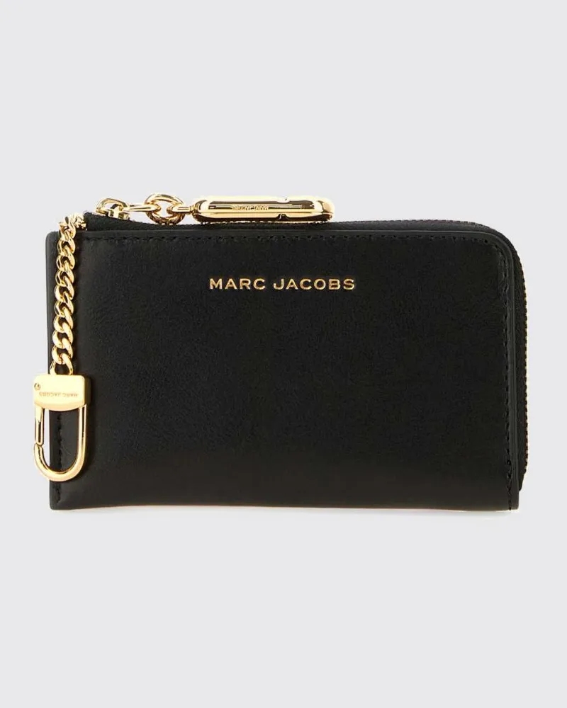 Marc Jacobs Kartenetui aus Leder mit Reißverschluss und vier Kartenfächern Schwarz