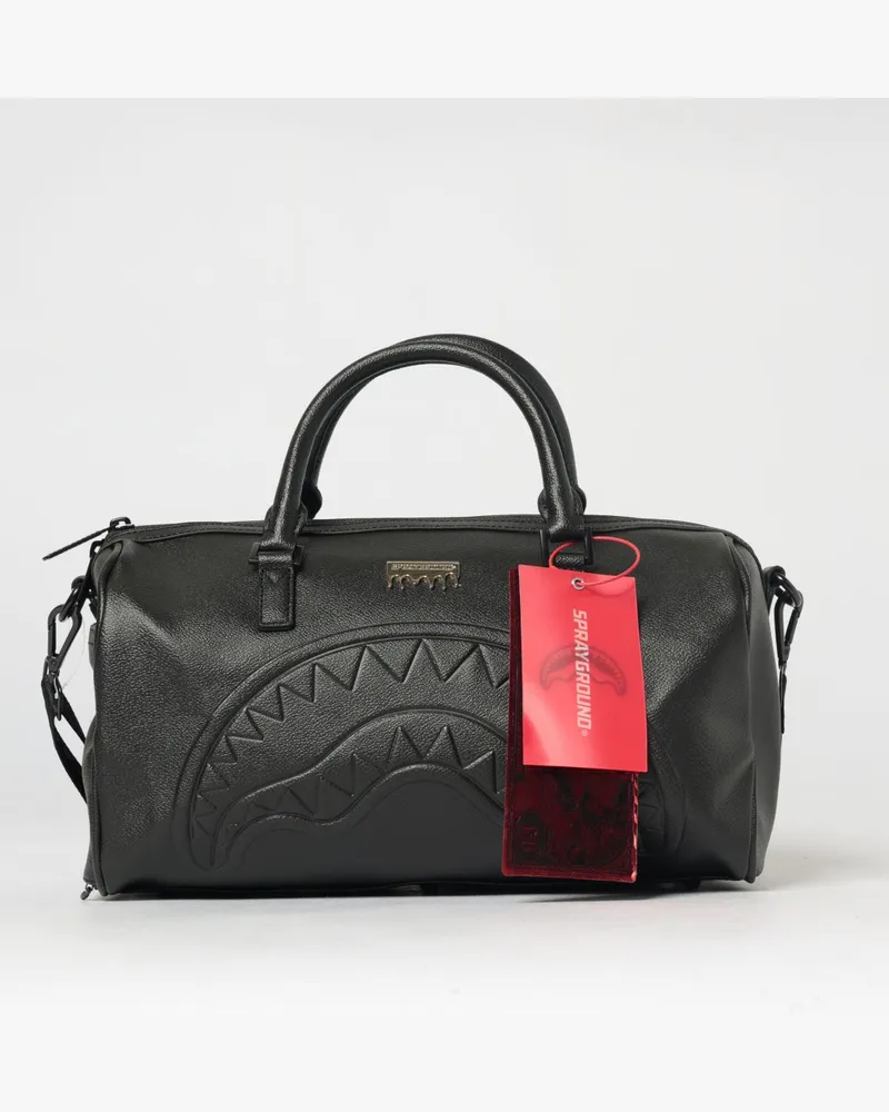 Sprayground Reisetasche aus Kunstleder mit geprägtem Logo Schwarz