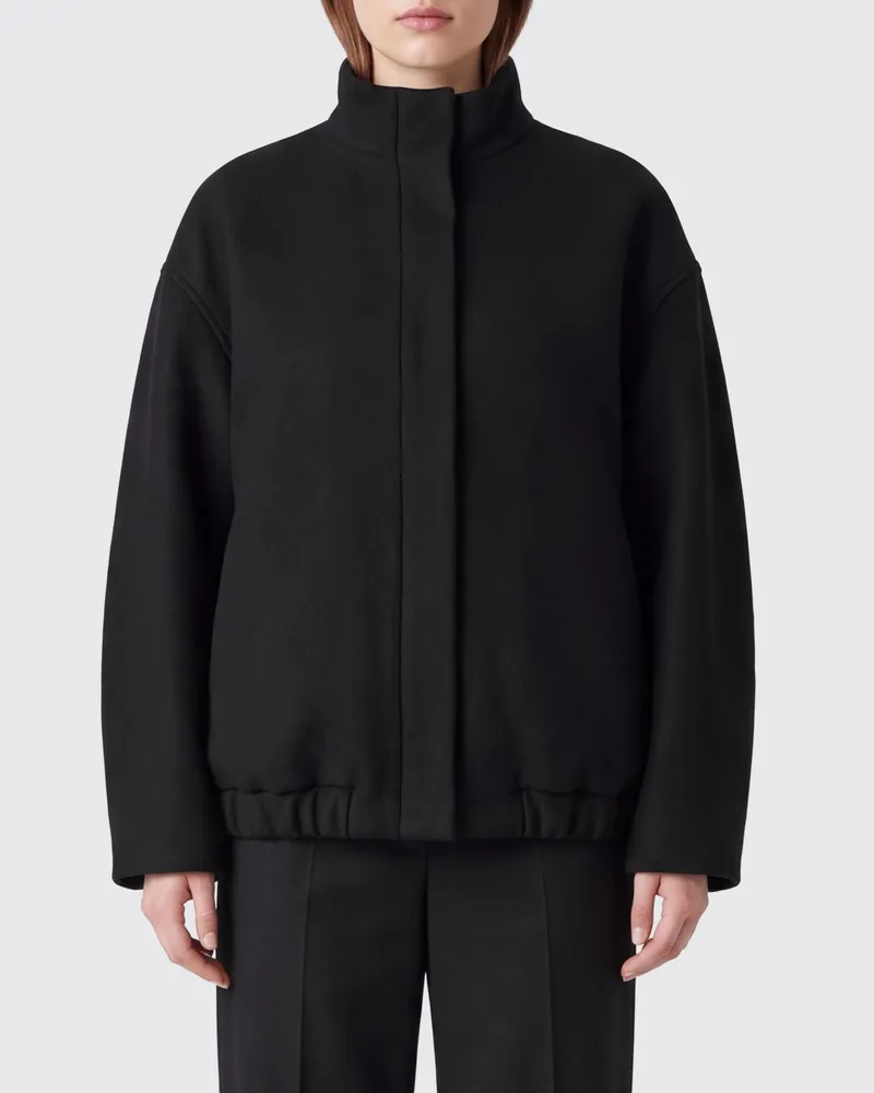 Dries van Noten Locker geschnittene Bomberjacke aus Wollmischung mit Stehkragen Schwarz