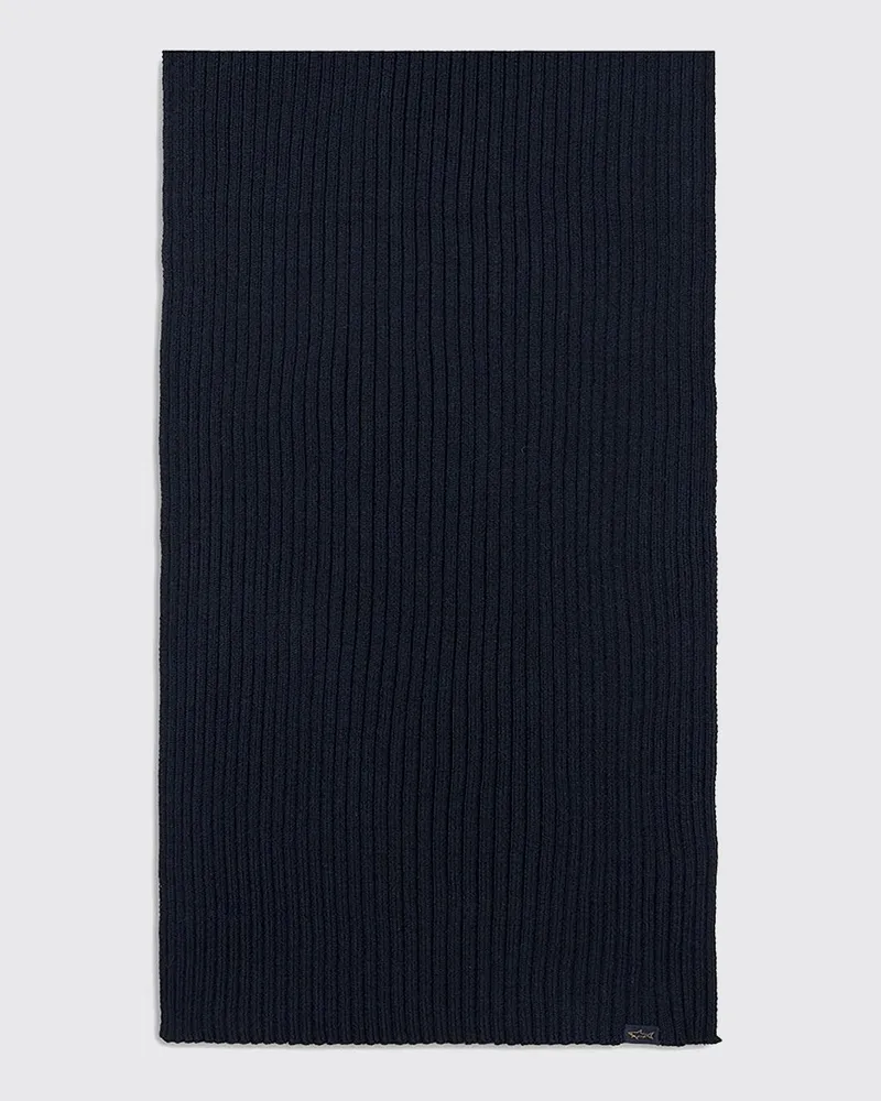 Paul & Shark PAUL  SHARK Rippstrickschal PAUL & SHARK aus reiner Wolle mit Logo Blau