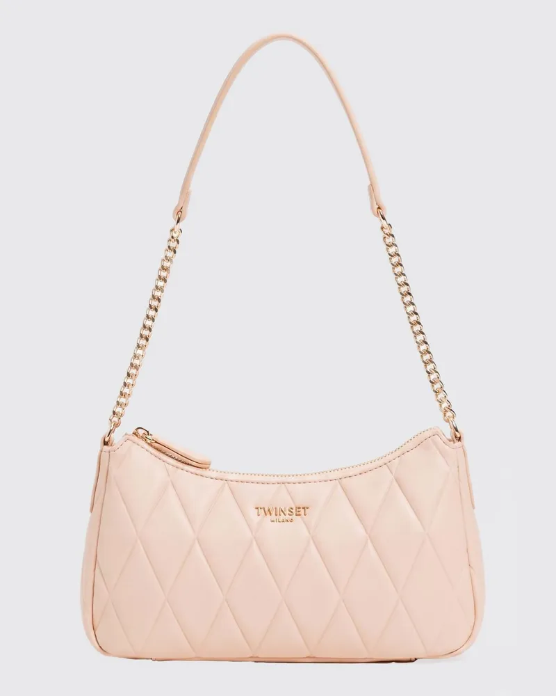 Twin-Set Tasche aus gestepptem Kunstleder Peach