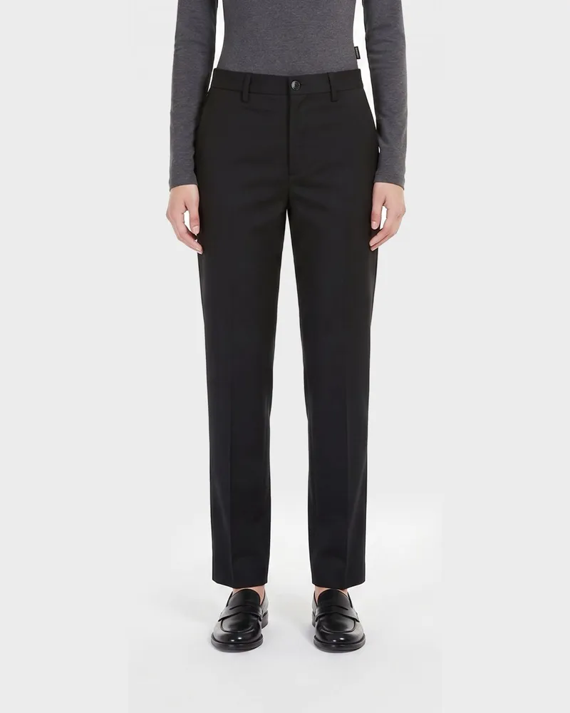 Briglia 1949 Schmal geschnittene Chino-Hose aus Wollmischung Schwarz