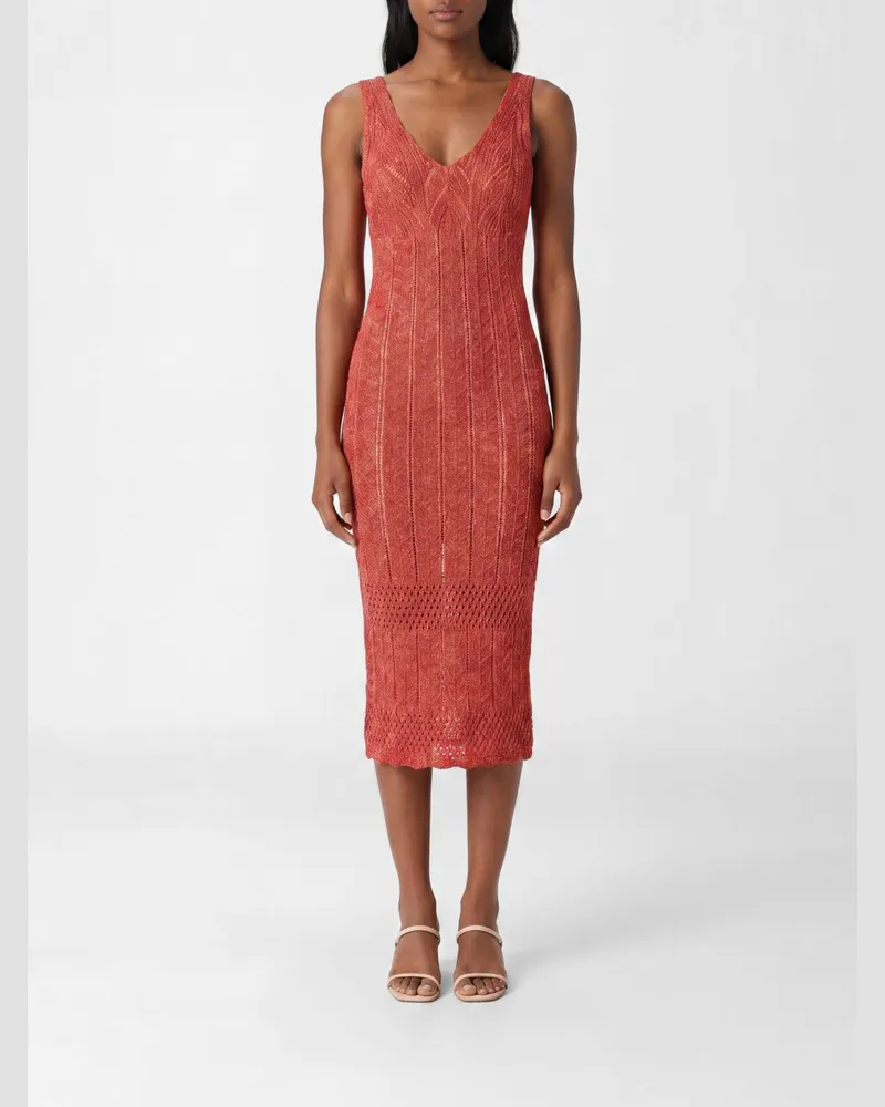 Twin-Set Viskose-Strickkleid Pink